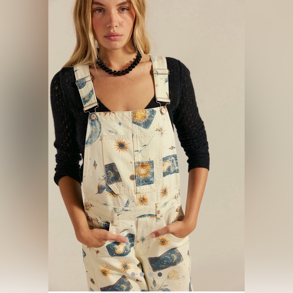 We The Free Cream Patterned Women's Overalls - Picture 4 of 4